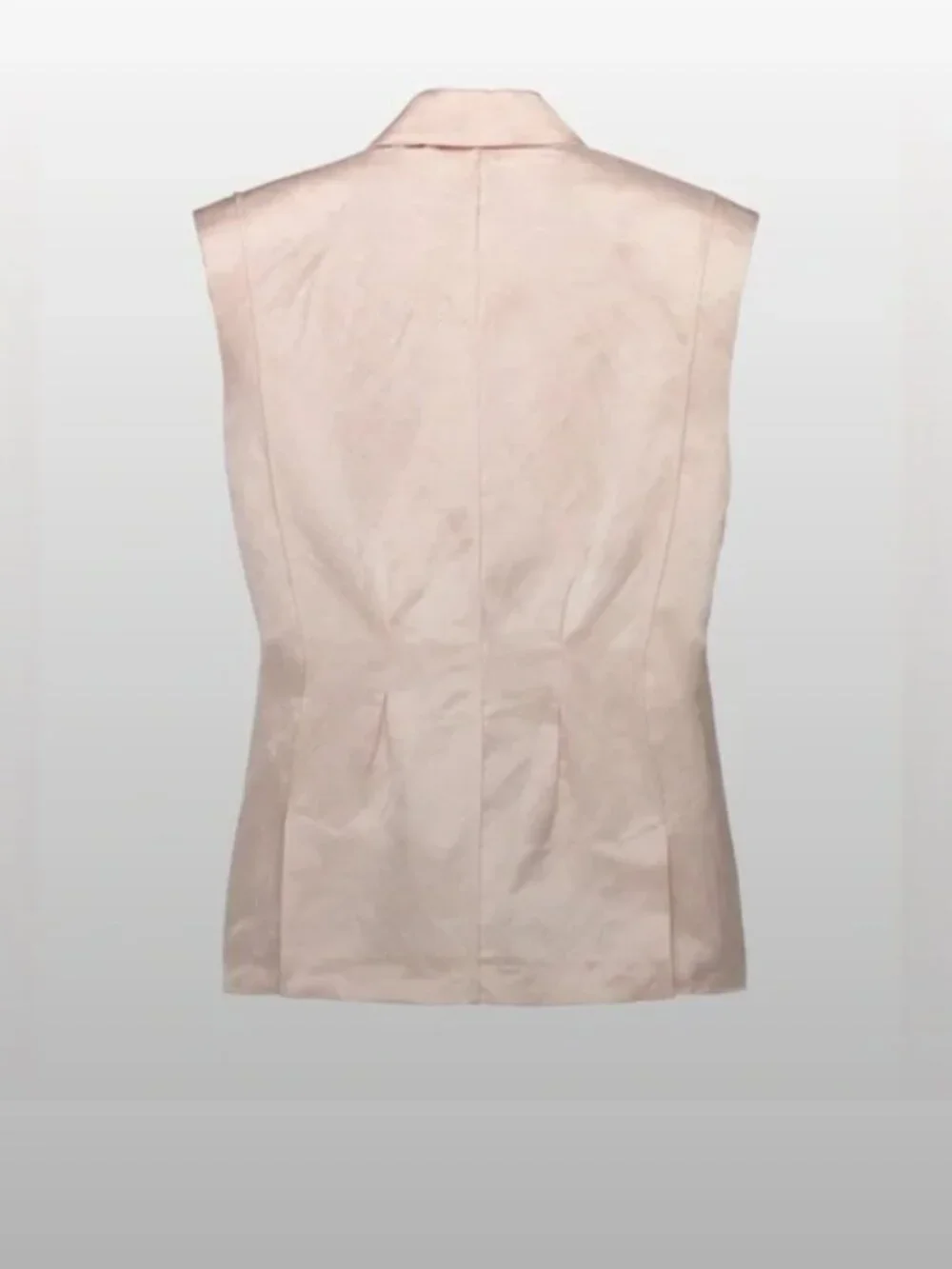 Zara Dusty Pink Sleevdless Silk Double Breasted Vest Size L EUC - Picture 6 of 13